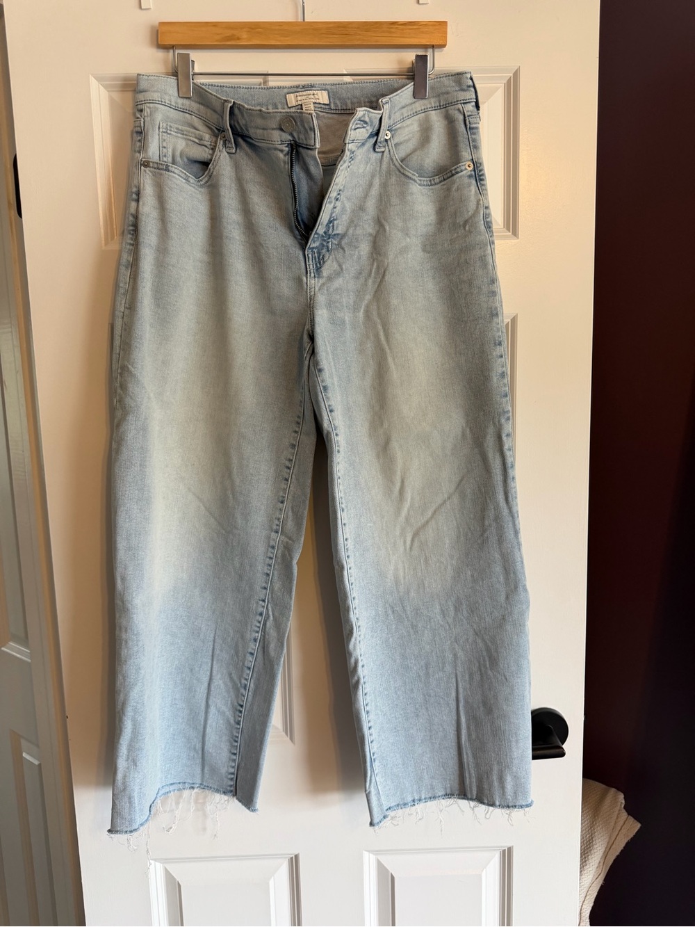 Banana Republic Straight Leg Raw Hem Jeans